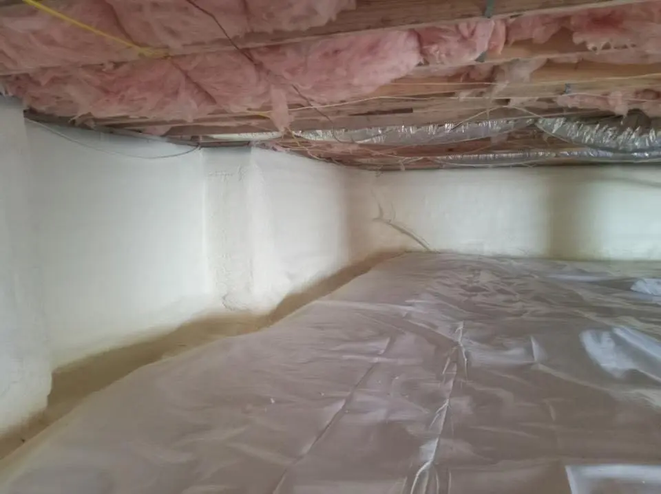 Crawl space encapsulation with closed-cell spray foam for Roof Waterproofing in Sand Lake